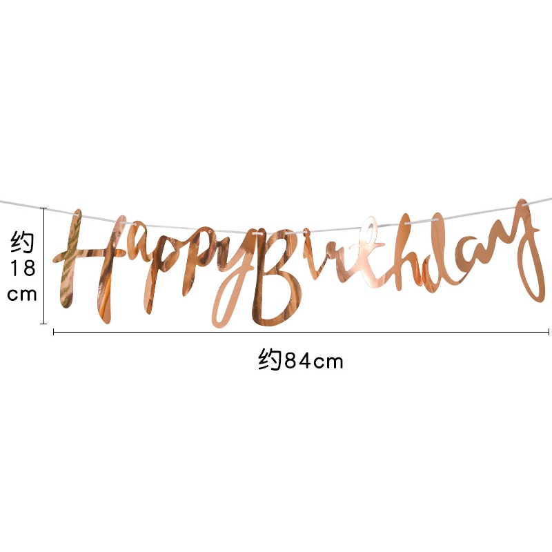 Dây chữ HAPPY BIRTHDAY ép kim trang trí sinh nhật