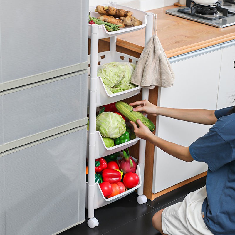 Đồ dùng nhà bếp & Phòng ăn﹉☼♧Kệ nhà bếp rau nhiều tầng từ sàn đến trần cho hàng gia dụng Rổ đựng ở kẽ vị Giá để | BigBuy360 - bigbuy360.vn