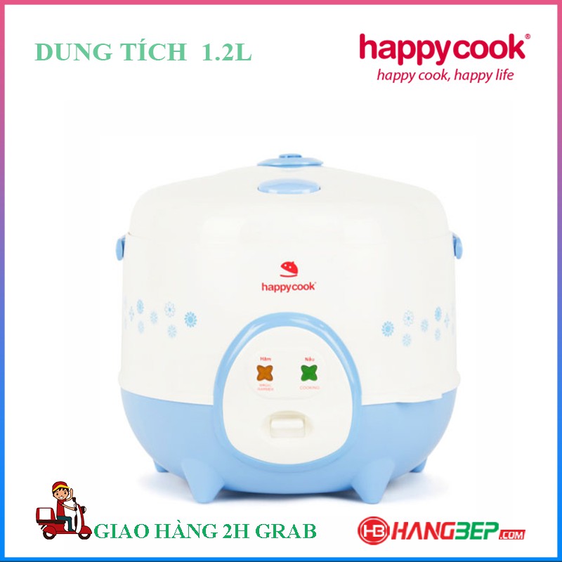 Nồi cơm điện nắp gài Happycook 1.2 lít HC-120 - Xanh - Bảo hành chính hãng 12 tháng