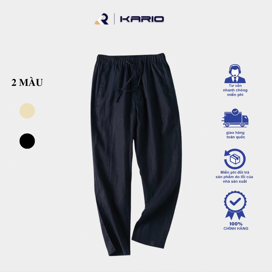 Quần dài nam chất đũi KARIO siêu mát dáng basic KRS20-04