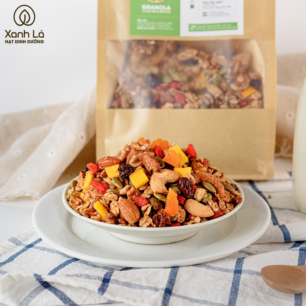 Hạt Ngũ Cốc Giảm Cân XANH LÁ - Granola Ăn Liền Nguyên Hạt Không Chất Phụ Gia Cao Cấp