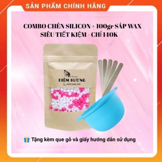Combo 100gr sáp wax + chén silicon chống dính