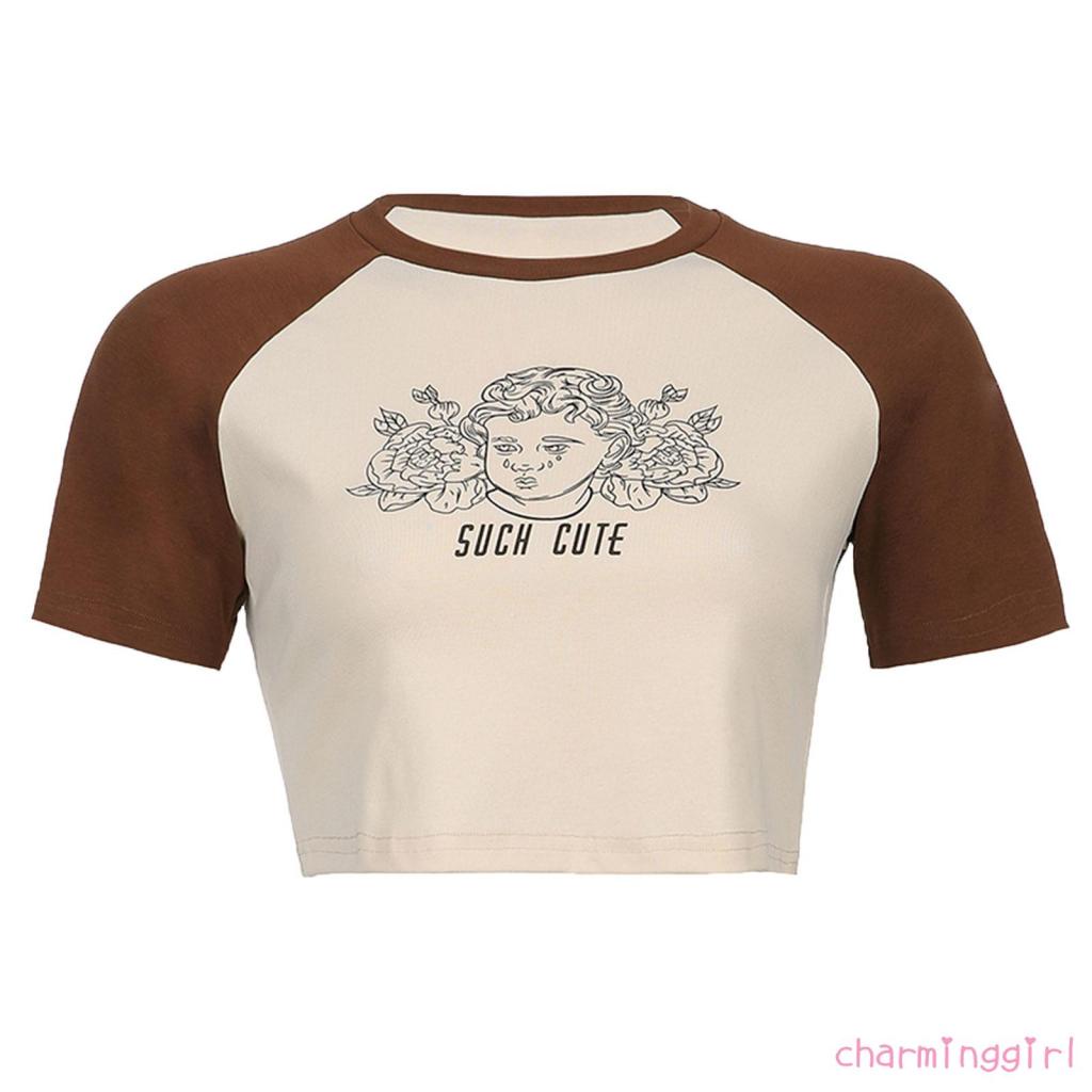 Áo thun tay ngắn dáng rộng in hình trừu tượng thời trang dành cho nữ