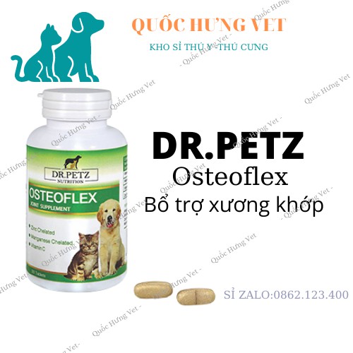 DR.PETZ Osteoflex bổ trợ xương khớp- hỗ trợ xương chắc, khớp khoẻ cho chó mèo 3 VIÊN - QUỐC HƯNG VET