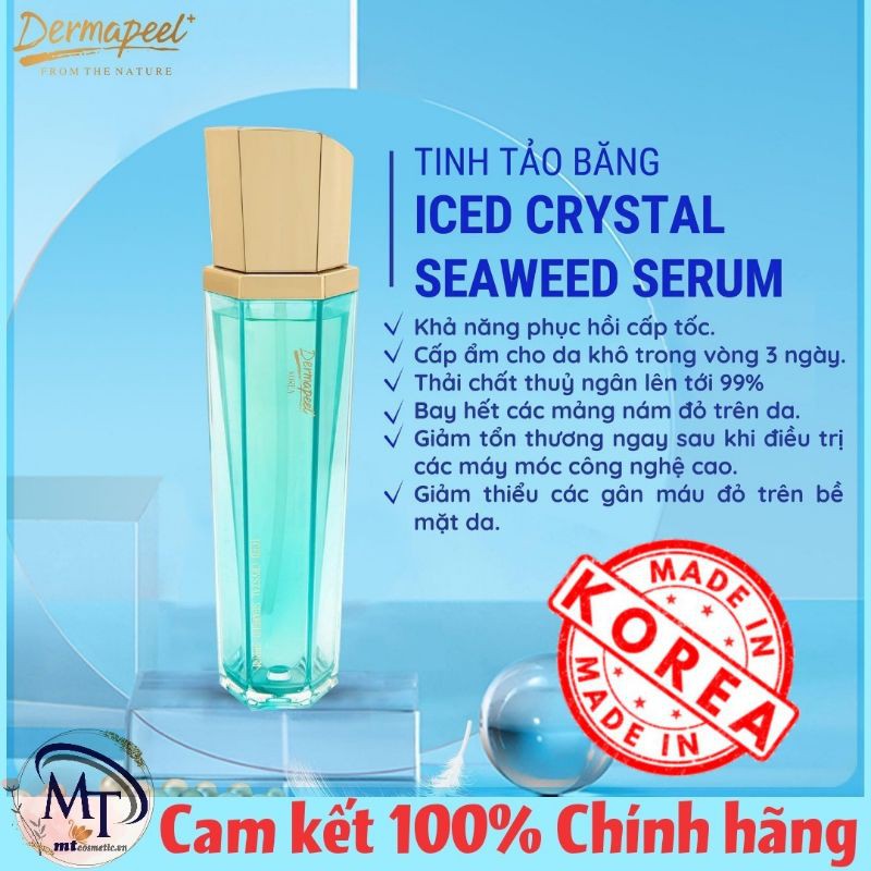TINH TẢO BĂNG DERMAPEEL - ICED CRYSTAL SEAWEED SERUM - GIẢM TÌNH TRẠNG DA SƯNG ĐỎ NHANH CHÓNG - HÀN QUỐC