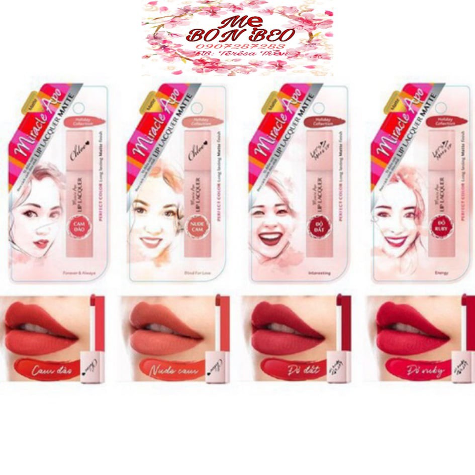 Son kem lì Miracle Apo Lip Lacquer Matte Holiday Collection 3ml