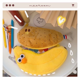 Túi đựng bút vải mềm hình quả chuối và đùi gà đáng yêu hoạt hình sáng tạo