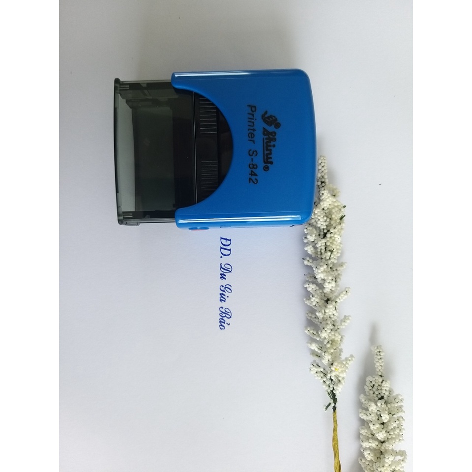 Khắc Con Dấu Tên Rõ Đẹp, Mộc Tên, Dấu Vuông 1-2 Dòng Theo Yêu Cầu, Shiny S842 - Khắc Dâu Chất Lượng Cao