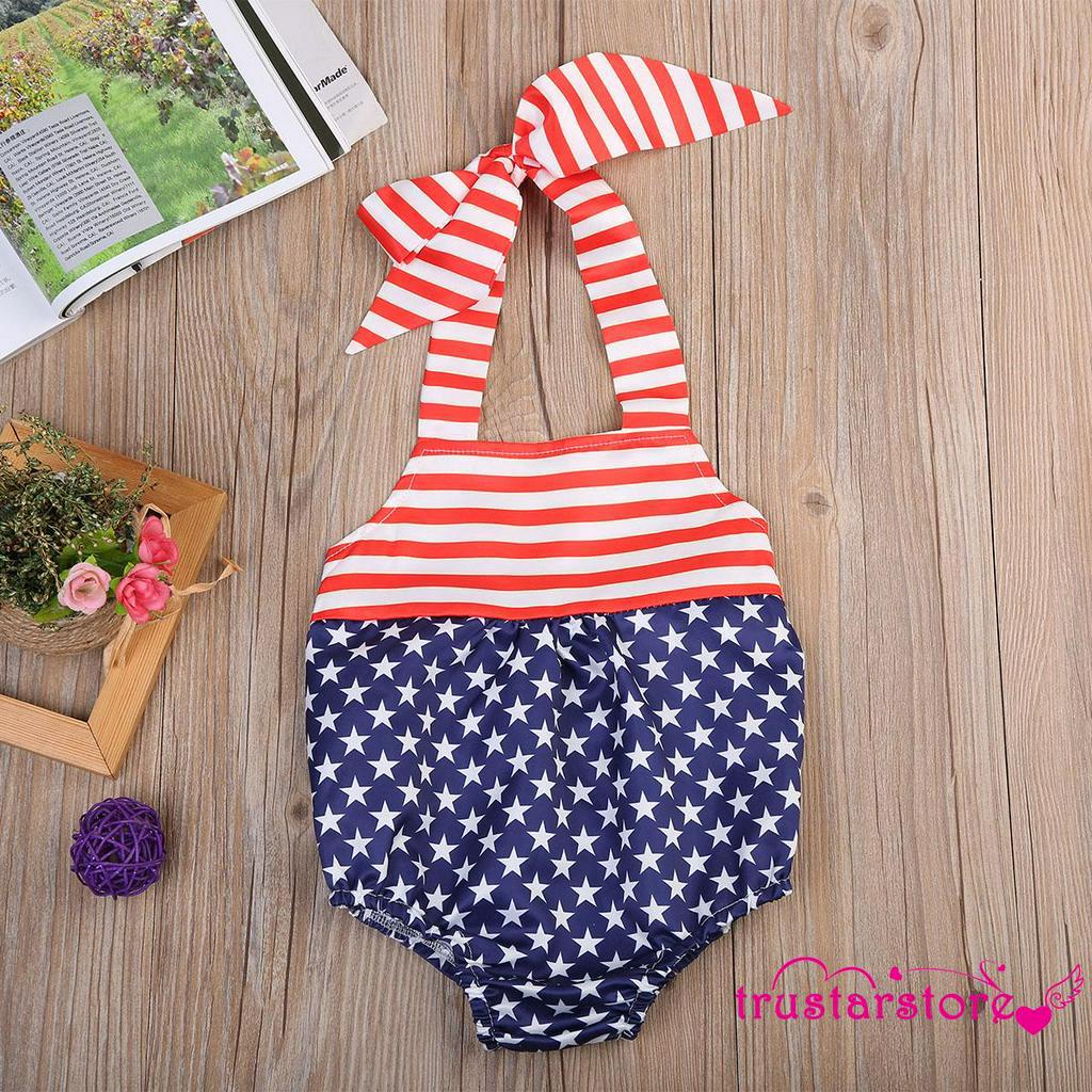 Jumpsuit Sát Nách Hoạ Tiết Kẻ Sọc Cho Bé Gái Sơ Sinh