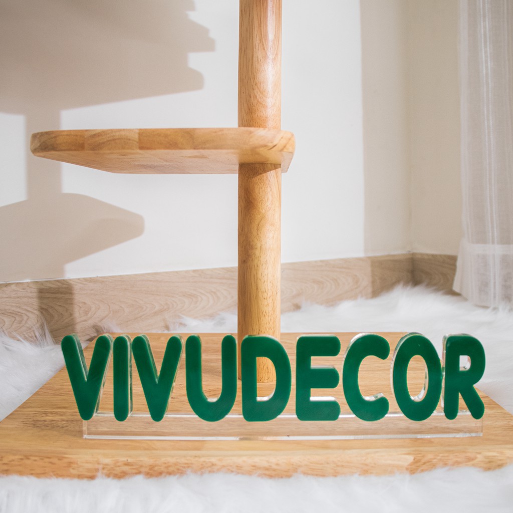 Kệ gỗ Vivudecor decor trang trí phòng ngủ nhà giá sách tháo lắp nhỏ gọn 8 tầng