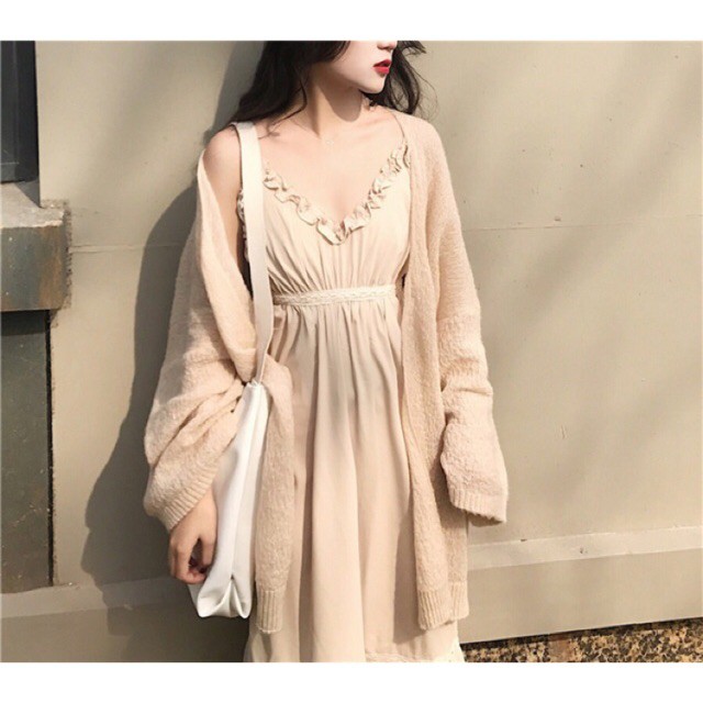 Áo khoác cardigan Chipxinhxk chất voan mỏng, không khuy đơn giản, nhẹ nhàng