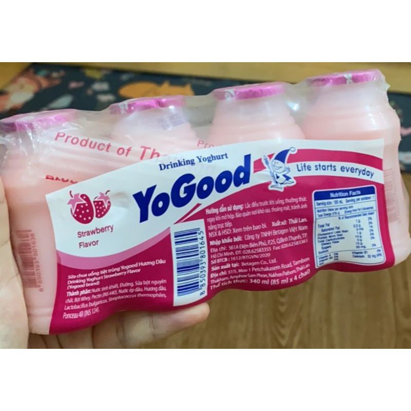 Sữa Chua uống YoGood Thái Lan lốc 4 chai 85 ml