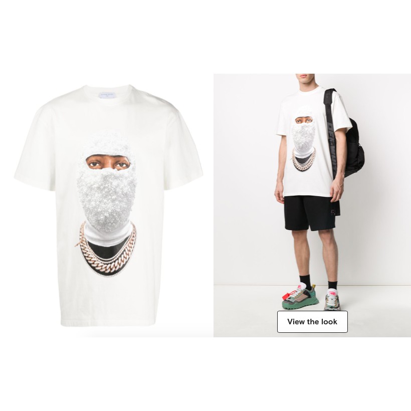 Áo thun ngắn tay IH NOM UH NIT masked Kanye print T-shirt ss18