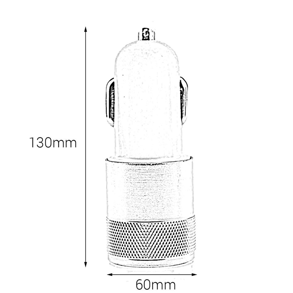 (Orb) Củ Sạc Điện Thoại Di Động Trên Ô Tô 2.1a Hai Cổng Usb