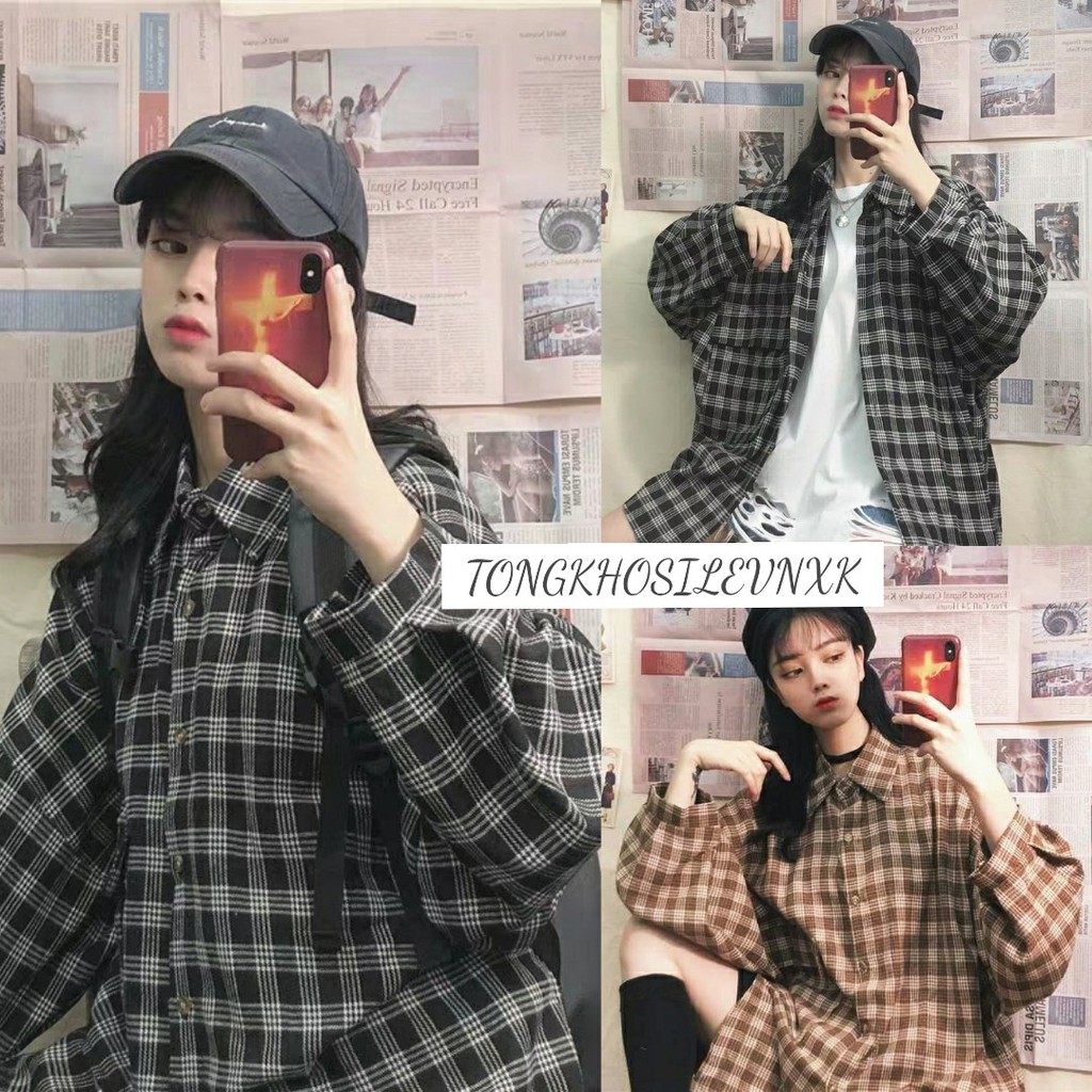 ÁO SƠ MI KẺ CARO ULZZANG / ÁO SƠ MI FORM RỘNG OVERSIZE HOT