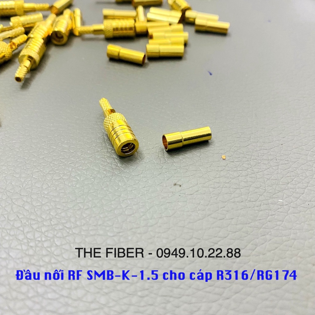 Đầu nối SMB đầu cái cho cáp RG316/RG174 SMB-K-1.5