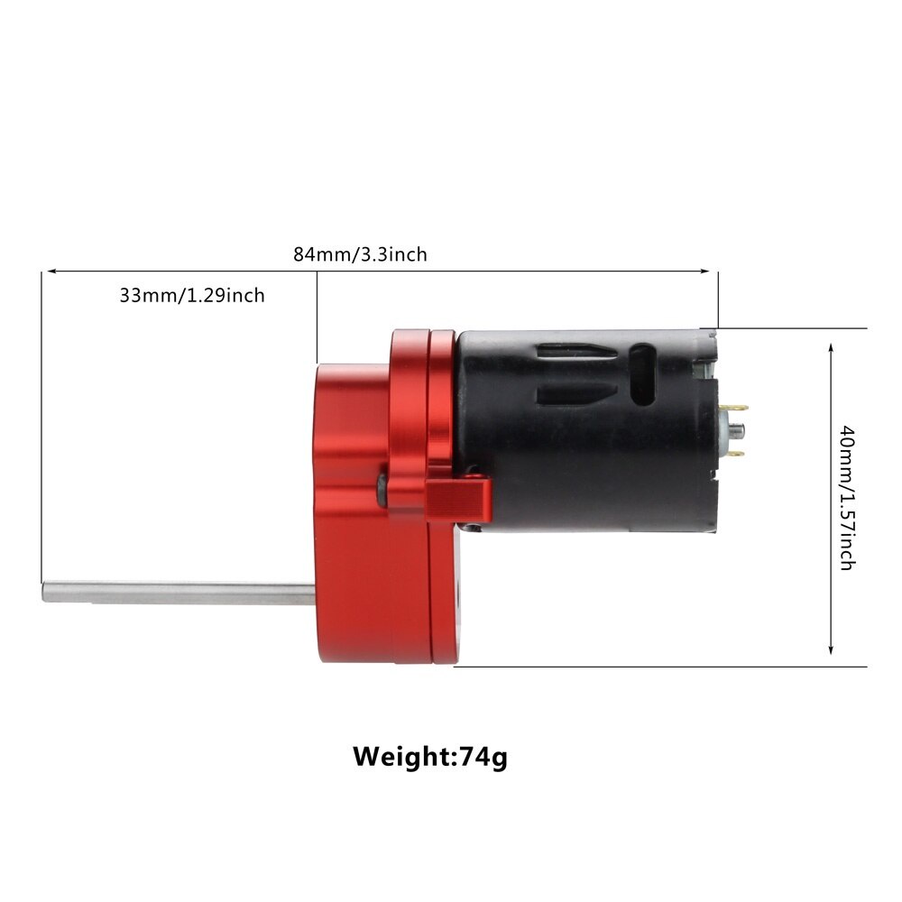 Hộp số hộp số kim loại WPL D12 với động cơ chổi than 370 cho WPL D12 1/10 Bộ phận nâng cấp xe tải RC trên đường bộ