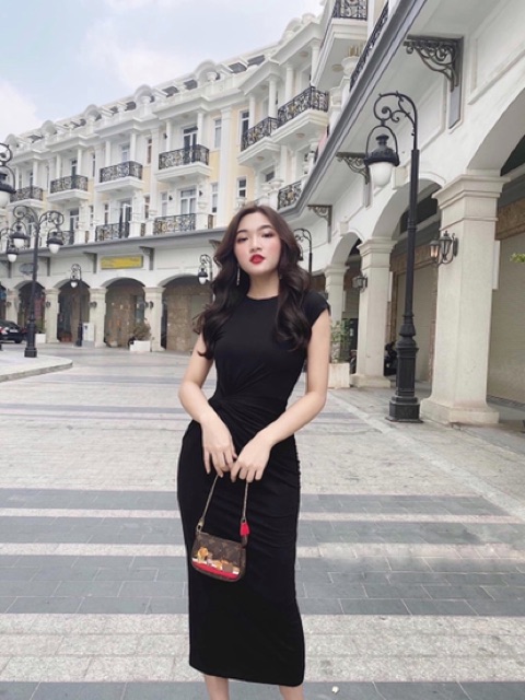 Đầm dáng ôm thun xoắn eo | BigBuy360 - bigbuy360.vn