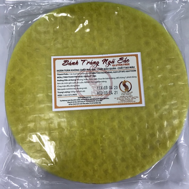 Bánh Tráng Ngũ Sắc Cát Thuỷ- Bịch 500gr