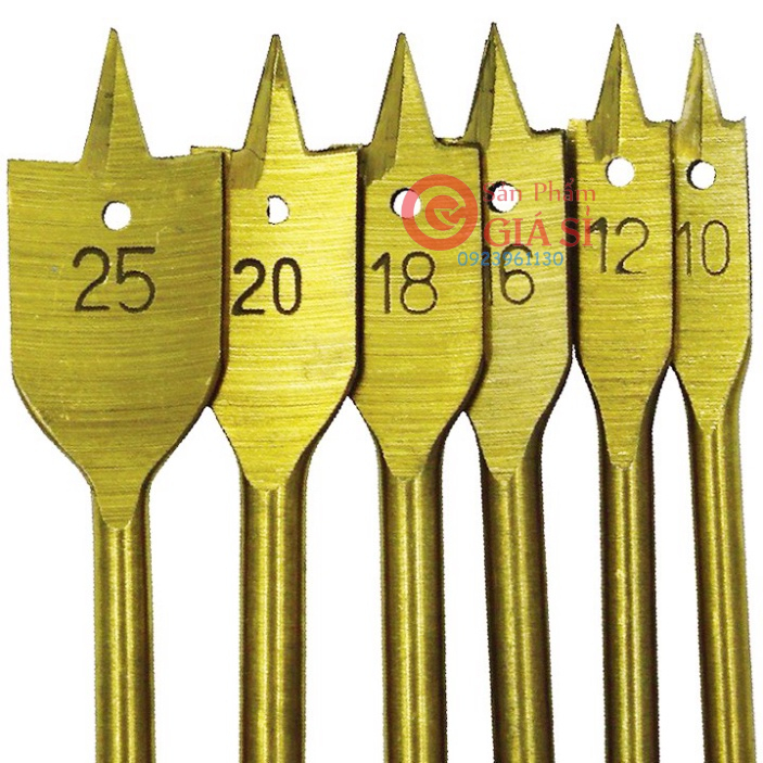 Bộ 6 mũi khoan gỗ - mũi khoan khoét gỗ đuôi cá phủ titanium ❤️freeship❤️