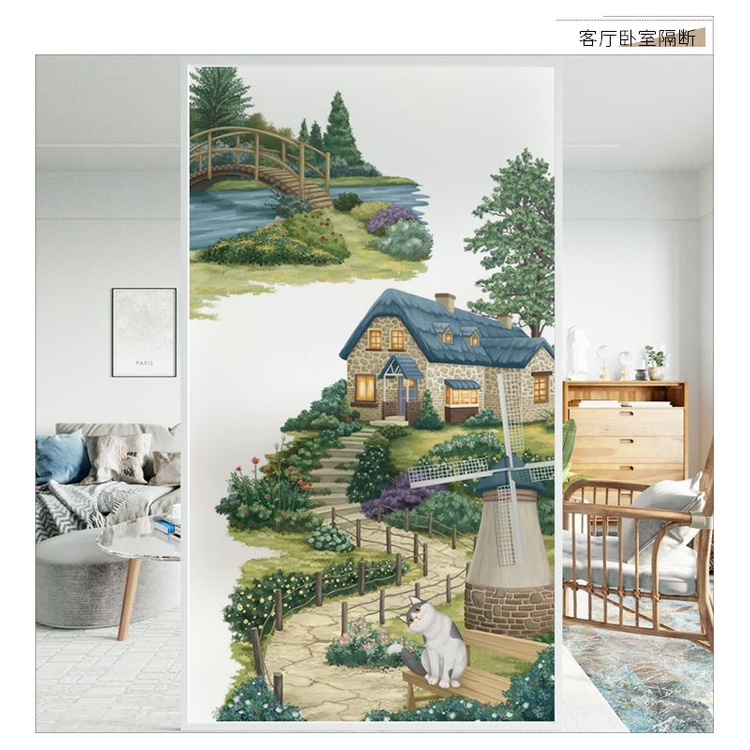 HC01 Bộ vườn xanh lá decal dán kính chống nắng phòng ngủ ban công phòng khác giấy dán kính mờ cửa sổ decal tĩnh điện