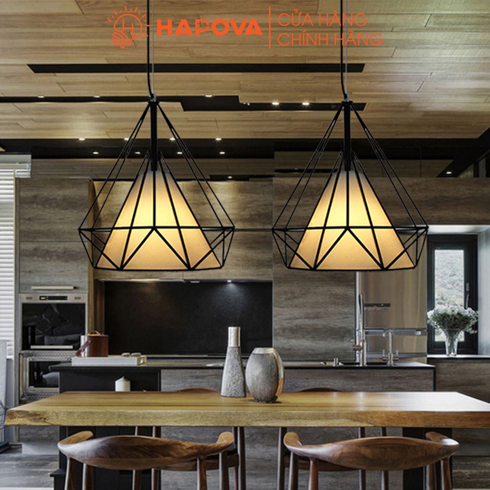 Bộ 3 Đen thả, đèn trang trí kim cương HAPOVA YOSINO 6527/380/3