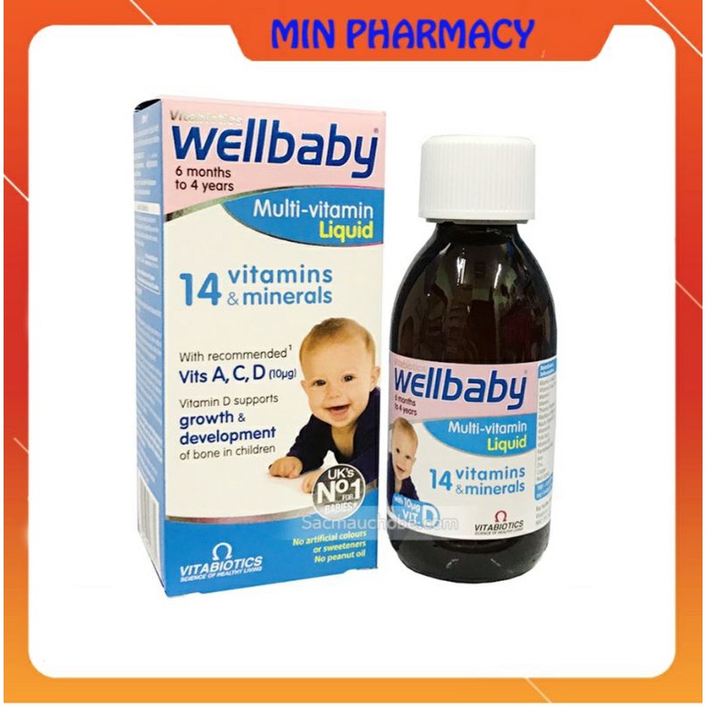 Vitamin Tổng Hợp Cho Bé Wellbaby Với 14 Vitamin &amp; Khoáng Chất