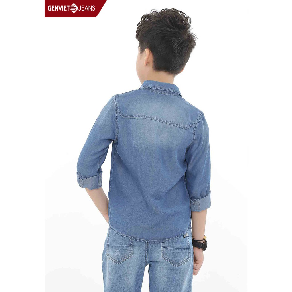 Áo sơ mi dài tay jeans bé trai N3121J472 GENVIET