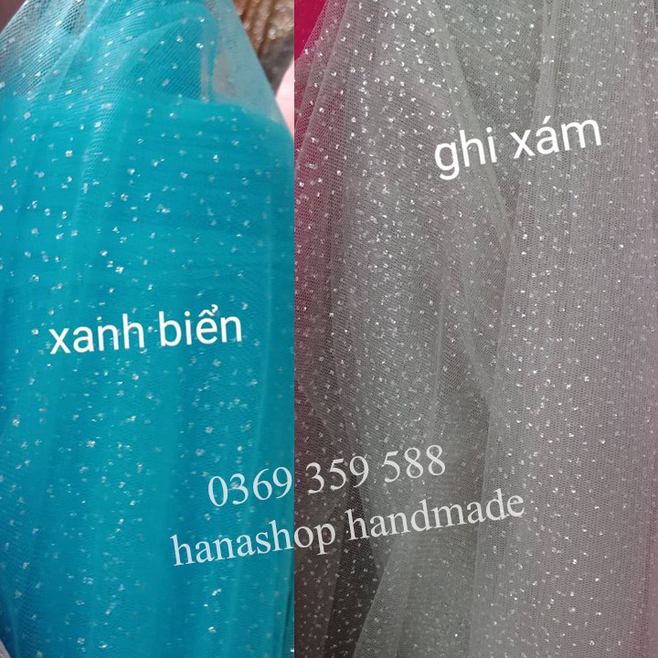 Vải Voan Lưới Kim Tuyến Lấp Lánh, Chất Mềm, Mịn