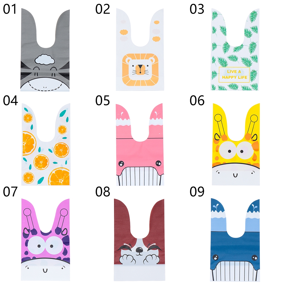 Set 10 Túi Đựng Bánh Kẹo Hình Tai Thỏ Dễ Thương