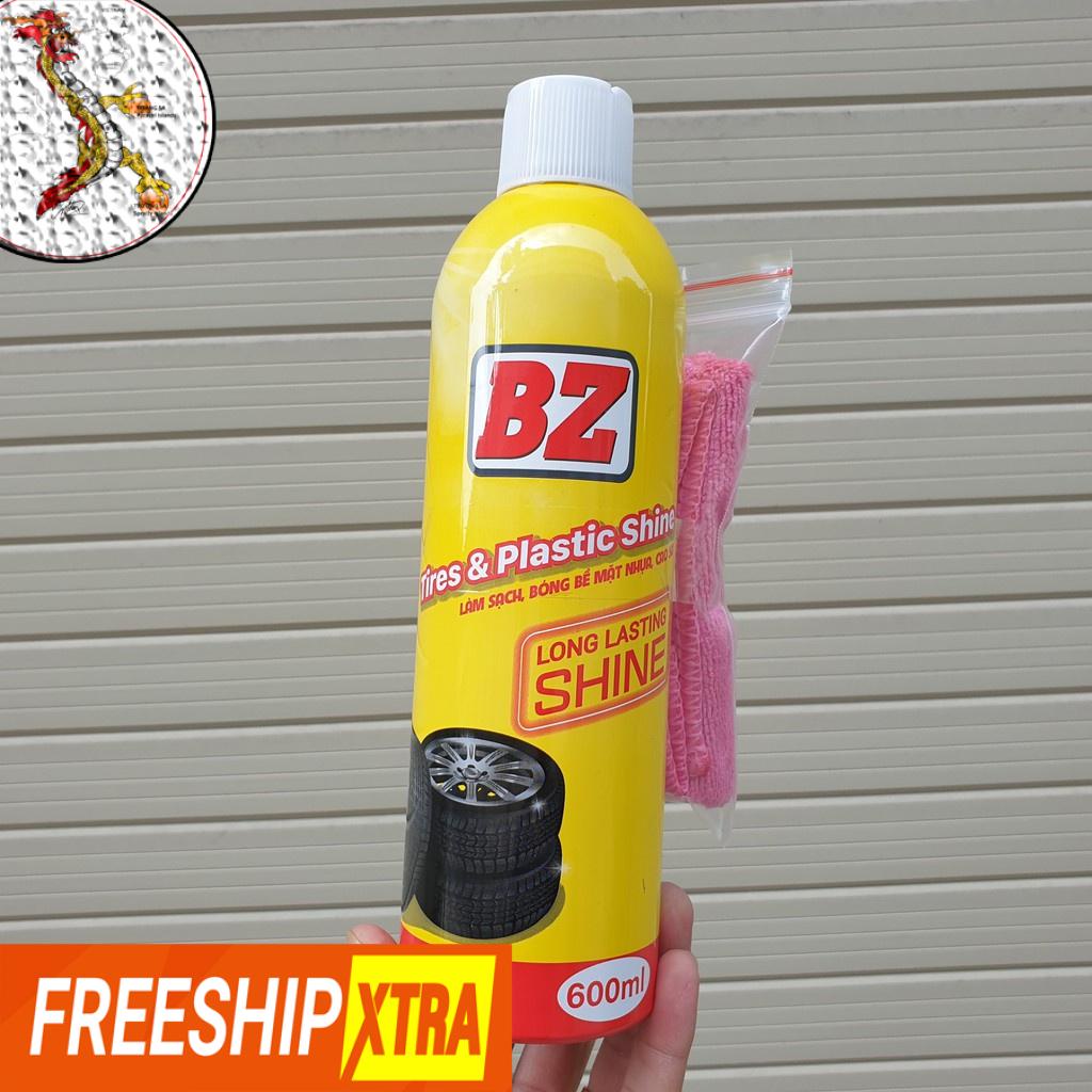 [Giá hủy diệt] Chai BZ Xịt Dưỡng Lốp, Phục Hồi Nhựa nhám 600ml, Chai bảo vệ nhựa đen và lốp xe khỏi điều kiện thời tiết