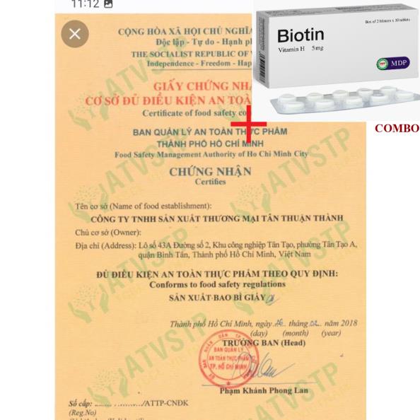 Combo Biotin 5mg+ Cao Ích Mẫu OPC 180ml