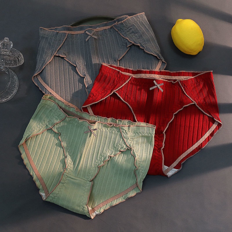 ·Quần lót nữ tính, quần lót cotton, quần lót trung tầng, quần lót nơ, đáy quần cotton, quần lót thoải mái, quần lót thoáng khí