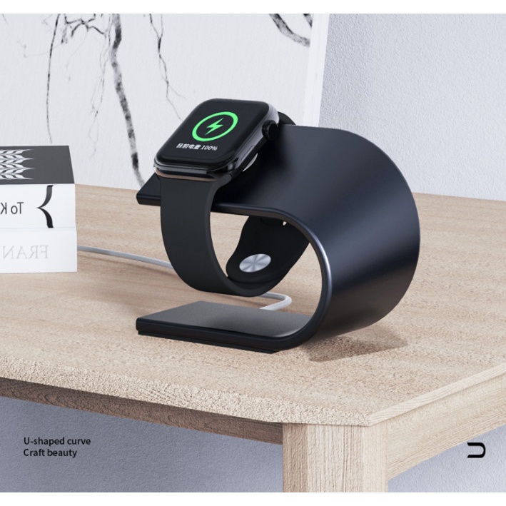 Đế Dock Sạc ko dây đ/hồ táo Nhôm Nguyên Khối Kiêm Giá Đỡ Treo đ/hồ smart VINTECH