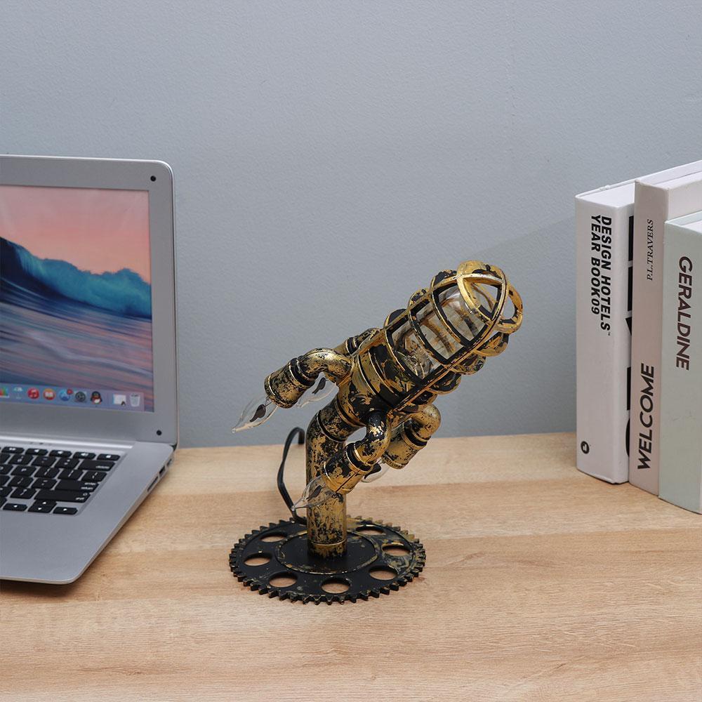 GOGOUP Đèn Ngủ Để Bàn Hình Tên Lửa Phong Cách Steampunk Mới