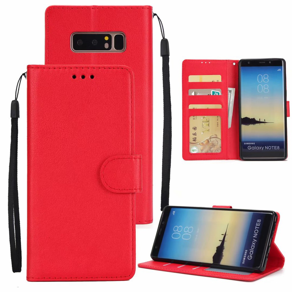 Ốp Bao Da Điện Thoại Pu Mềm Nắp Gập Cho Samsung Galaxy Note 4 5 8 9 10 Pro J3 J5 J7 Prime Ốp