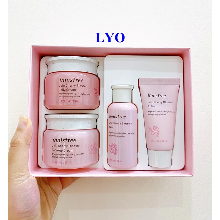 Bộ dưỡng da Innisfree Jeju cherry blossom Cream DUO SET 4 loại. | BigBuy360 - bigbuy360.vn