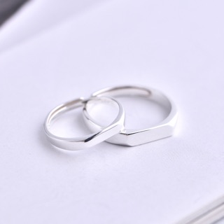 [SALE XẢ] (ảnh thật) Nhẫn cặp bạc 925 trơn có thể khắc chữ - Phong cách Minimalism