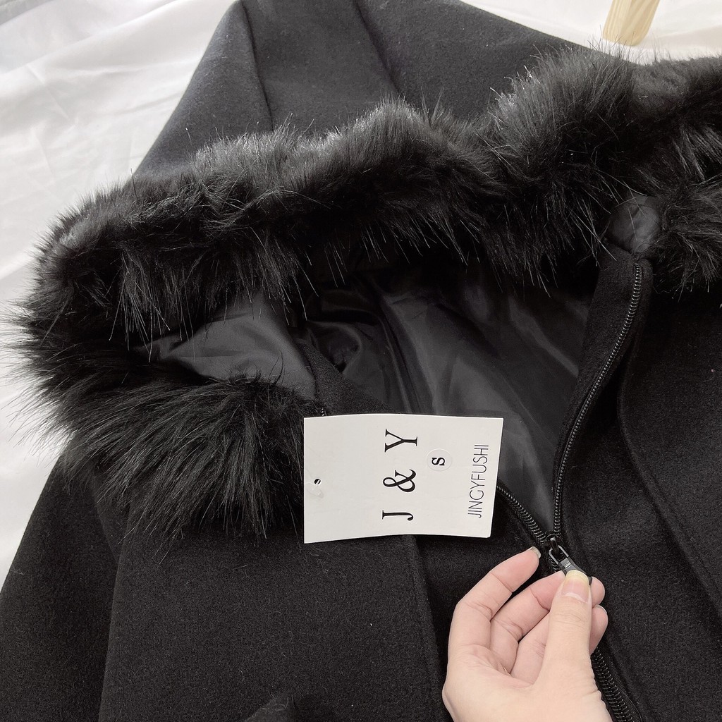 ÁO KHOÁC DẠ LÔNG NỮ MŨ ĐEN, TÚI NẮP HÀNG CAO CẤP (CÓ ẢNH VÀ VIDEO) | BigBuy360 - bigbuy360.vn