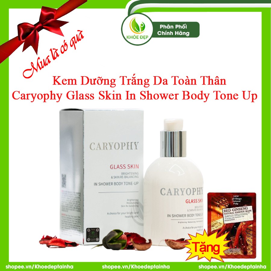 [ CHÍNH HÃNG ] Kem Dưỡng Trắng Da Toàn Thân CARYOPHY GLASS SKIN IN SHOWER BODY TONE UP 300g