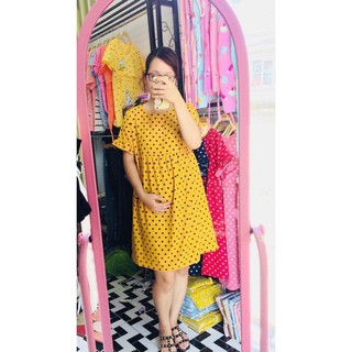 Váy bầu tay xoè chấm bi!