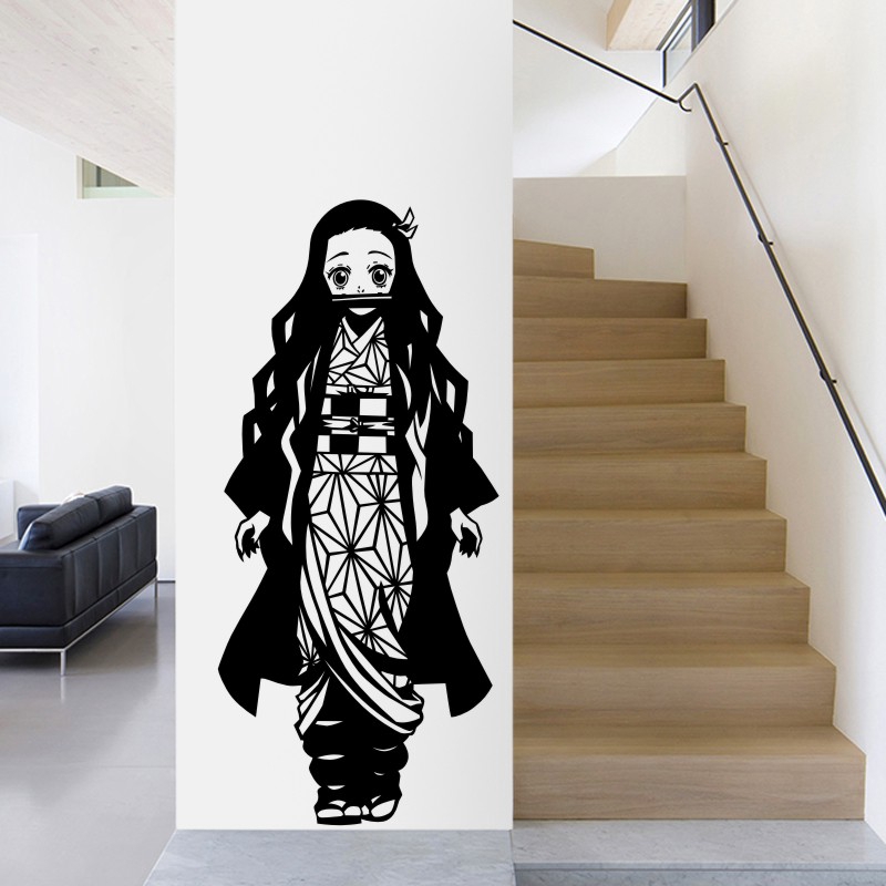 Demon Slayer Decal Dán Tường Kamado Nezuko Vinyl Kamado Nezuko Dán Tường Decal Trang Trí Nhà Cửa Ani