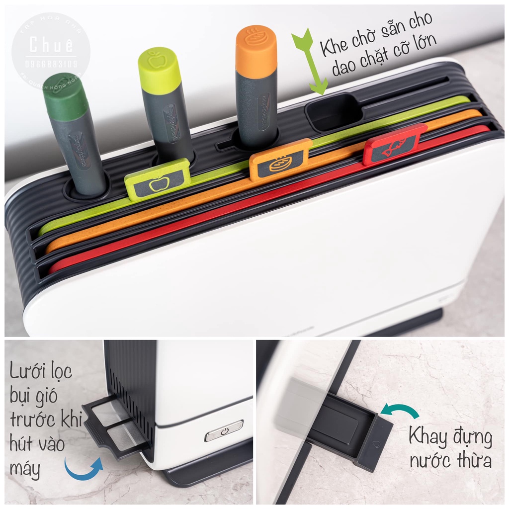 SET DAO THỚT KÈM HỘP SẤY & TIỆT TRÙNG UV MORPHY RICHARD