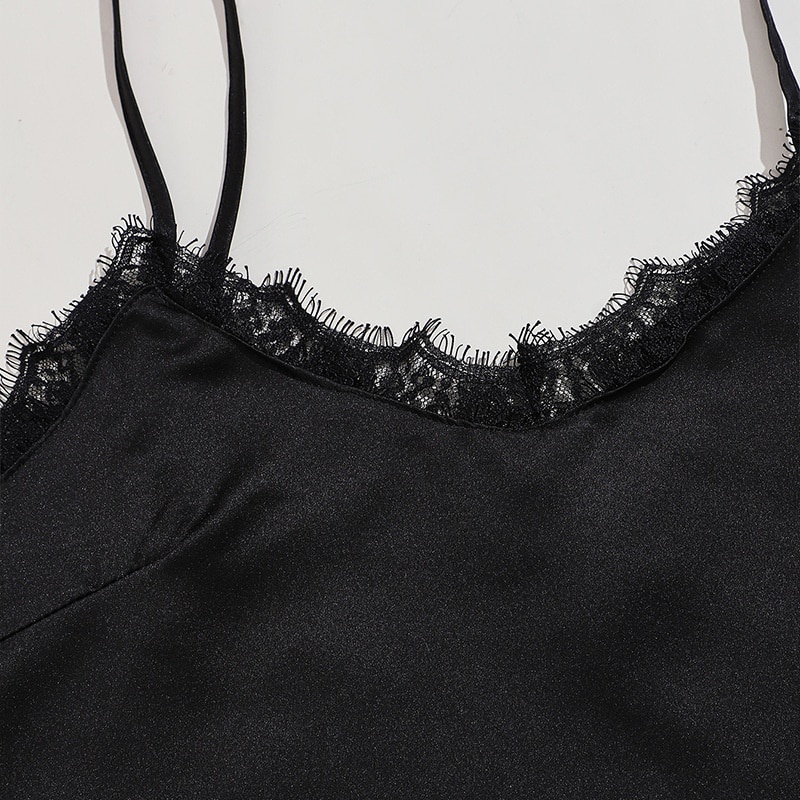 Set đồ ngủ vải lụa ba món thời trang quyến rũ dành cho nữ