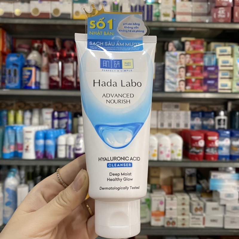 Kem rửa mặt dưỡng ẩm tối ưu Hada Labo Advanced Nourish Cleanser 80g
