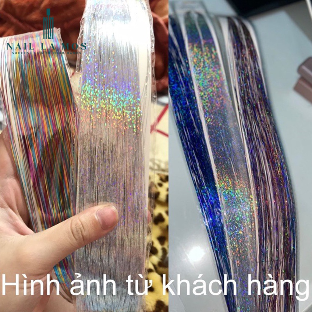 Dây kim tuyến nail 90cm - sợi kim tuyến 3D trang trí móng tay (lẻ 1 dây)