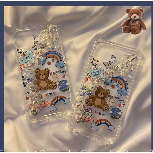 Ốp điện thoại mềm hình gấu hoạt họa phối dây xích cho iPhone 7 8 7 plus 8 plus 11 11 pro 11 pro max xr x/xs xs max 12 PRO MAX | BigBuy360 - bigbuy360.vn
