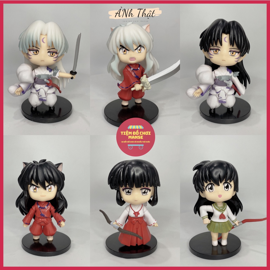 Set mô hình mẫu to 8cm Inuyasha Khuyển Dạ xoa Sesshomaru Kagome Kikyo