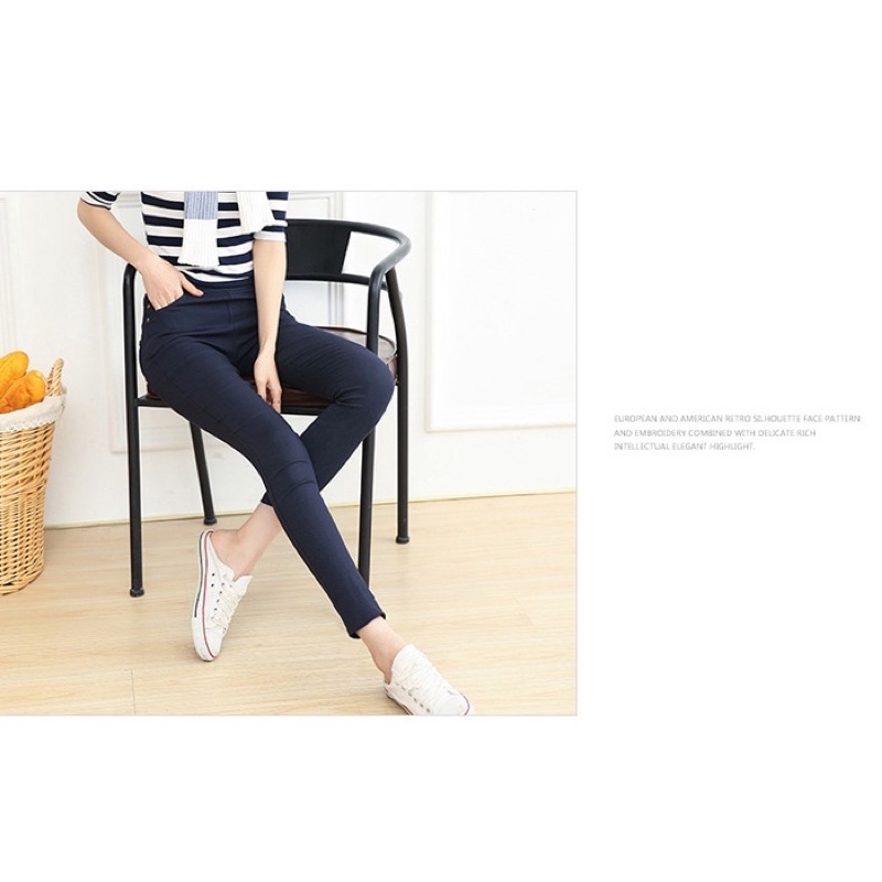 quần kaki thun big size công sở skinny màu xanh túi 3 nút size 60-80kg