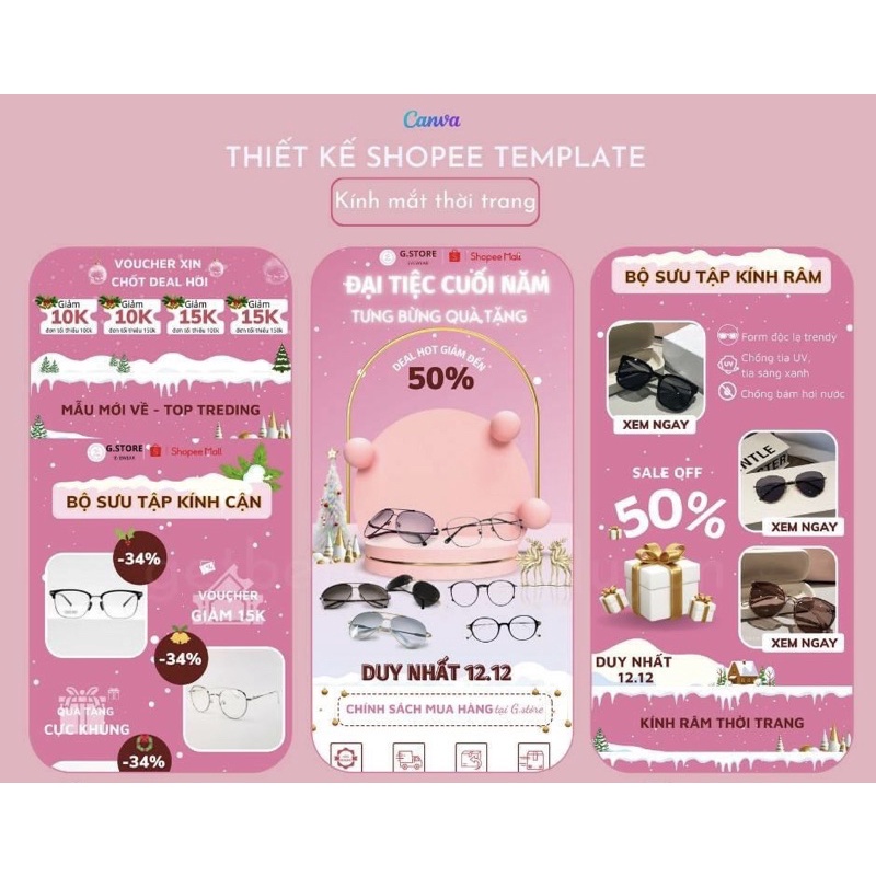 Template Shopee Mắt kính thời trang